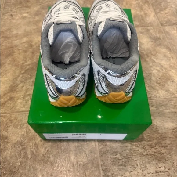 Bottega Veneta Silver and White Athletic Shoes - Picture 4 of 5